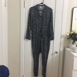Long sleeved button down romper